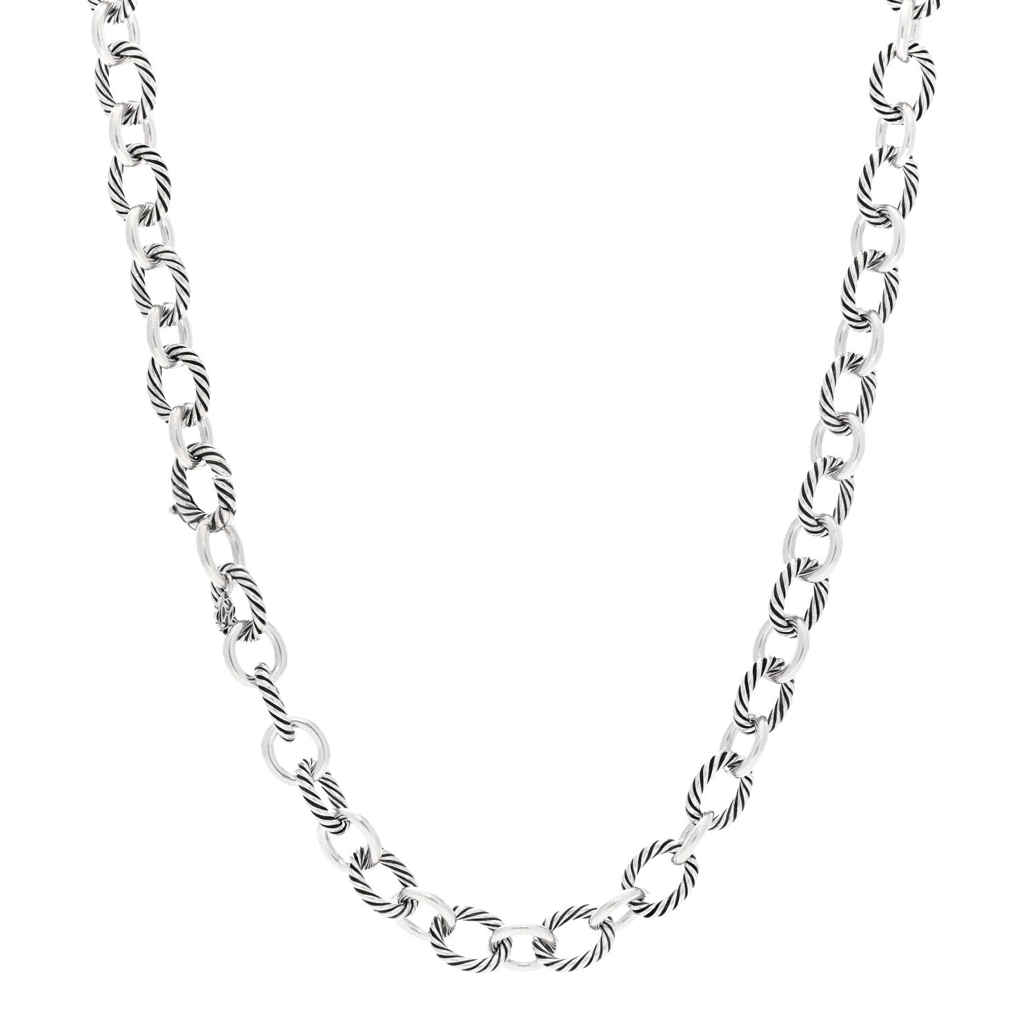 David Yurman Sterling Silver 12mm Oval Link Necklace 1 of 4