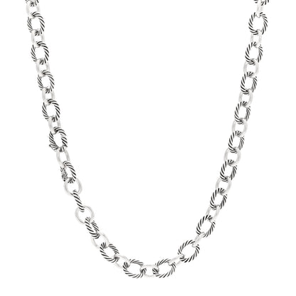David Yurman Sterling Silver 12mm Oval Link Necklace 1 of 4