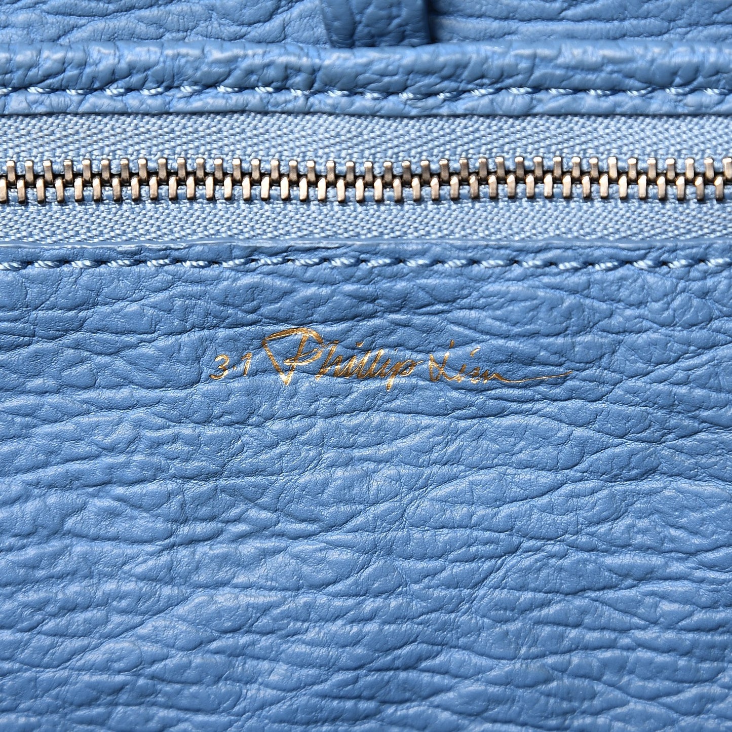 3.1 Textured Calfskin Medium Pashli Satchel Light Blue