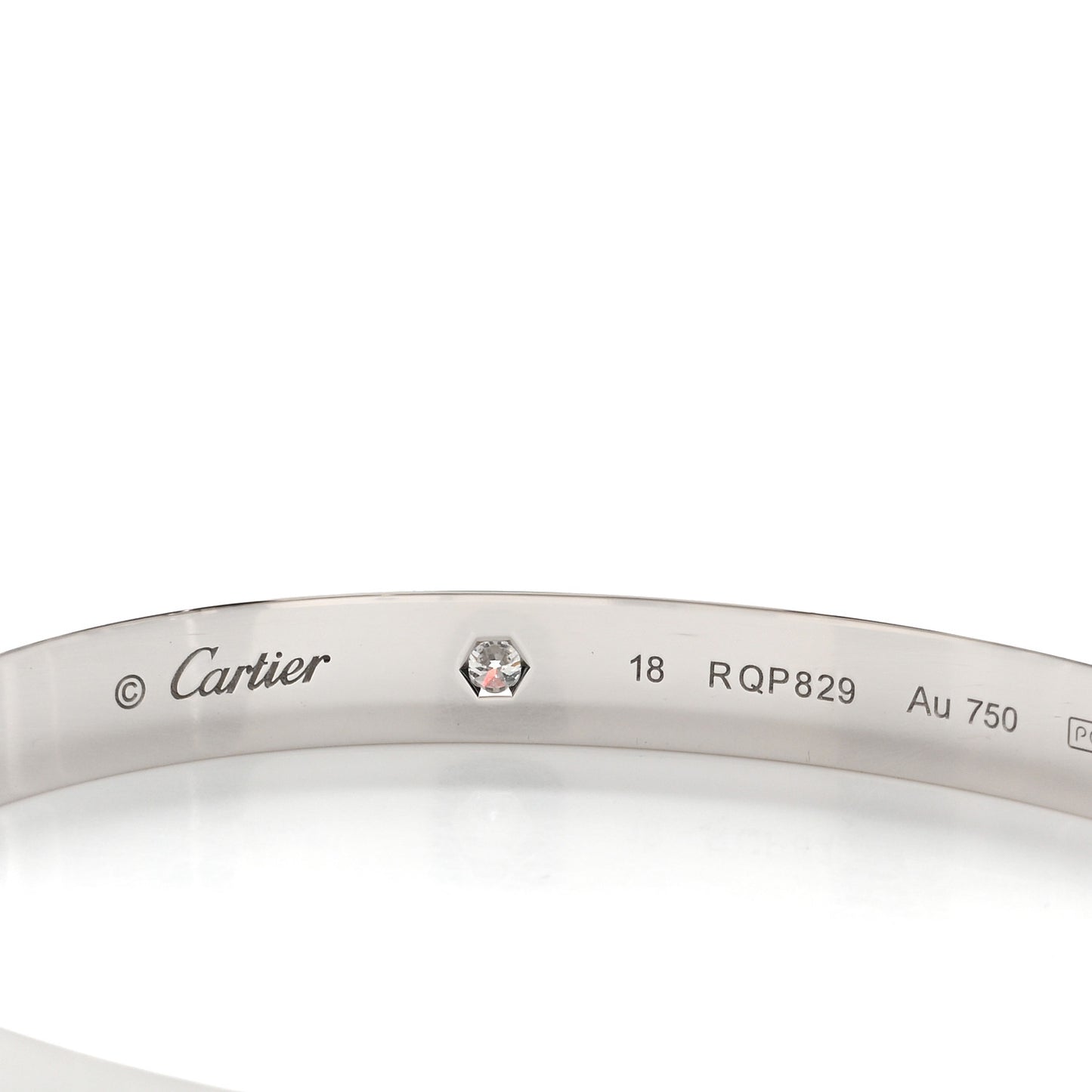 18K White Gold 4 Diamond Love Bracelet 18