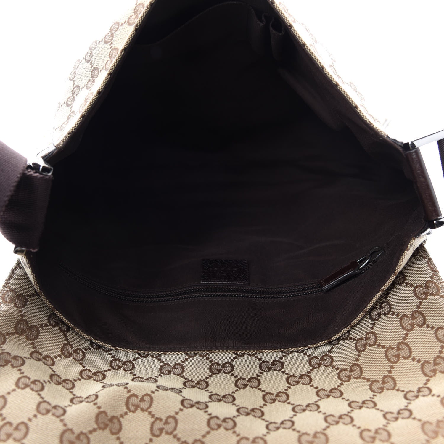 Gucci Monogram Small Flap Messenger Bag Beige Dark Brown 5 of 13