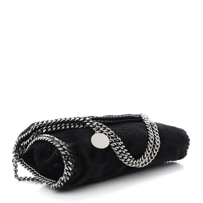 Stella McCartney Velvet Python Embossed Falabella Fold Over Tote Black 4 of 8