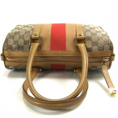 Gucci Monogram Orange Web Boston Tote 5 of 11