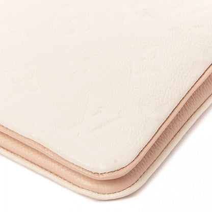 Louis Vuitton Empreinte Double Zip Pochette Beige Rose Creme 5 of 9