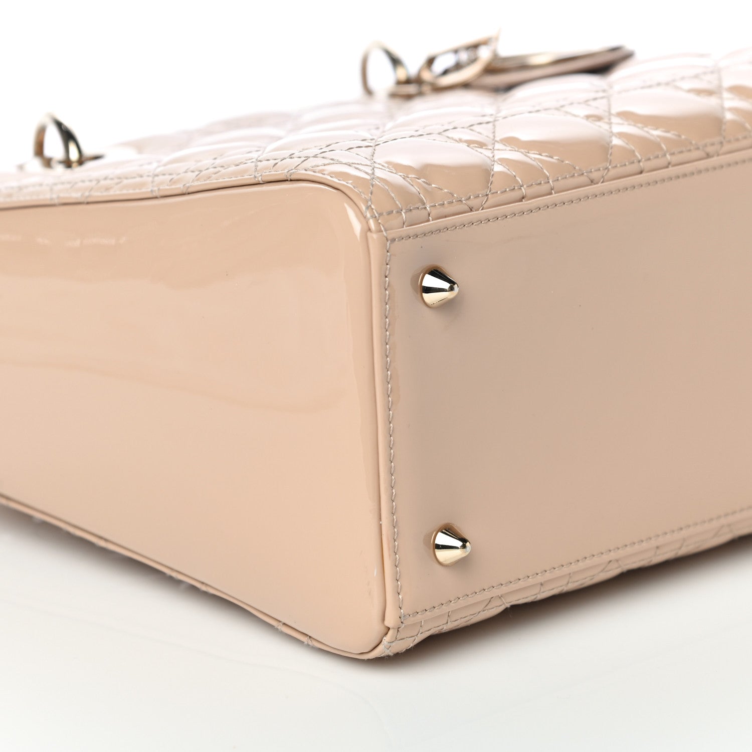 Christian Dior Patent Cannage Medium Lady Dior Beige 8 of 9