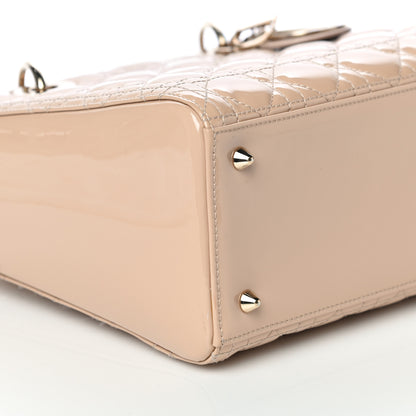 Christian Dior Patent Cannage Medium Lady Dior Beige 8 of 9