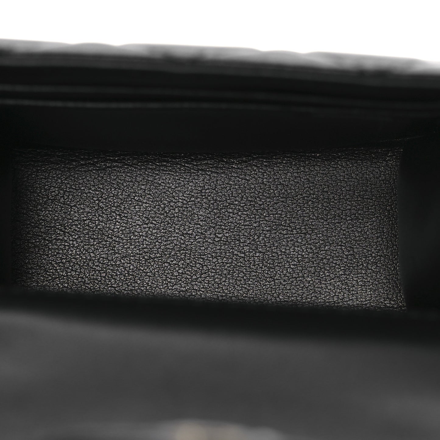 Lambskin Quilted Top Handle Flap Clutch With Chain Black
