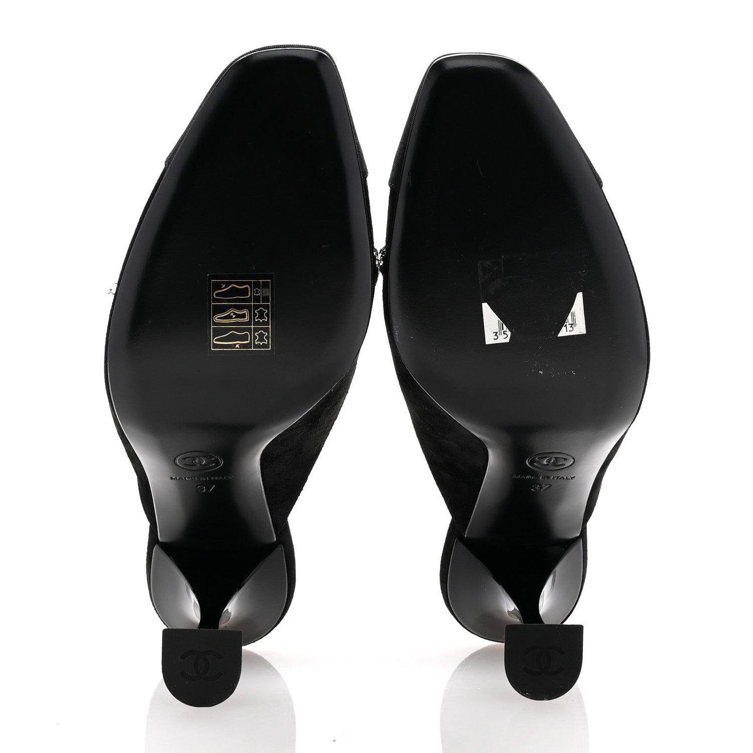 Chanel Suede Grosgrain Crystal Star Mules 37 Black 6 of 11