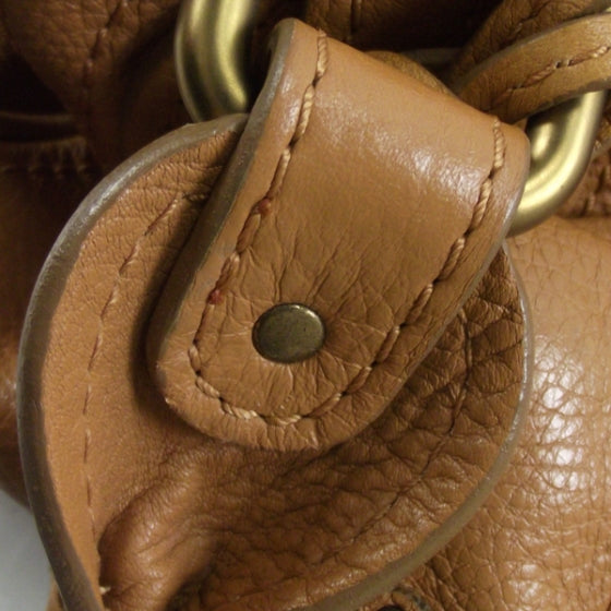 Leather Paddington Front Pocket Tote Tan
