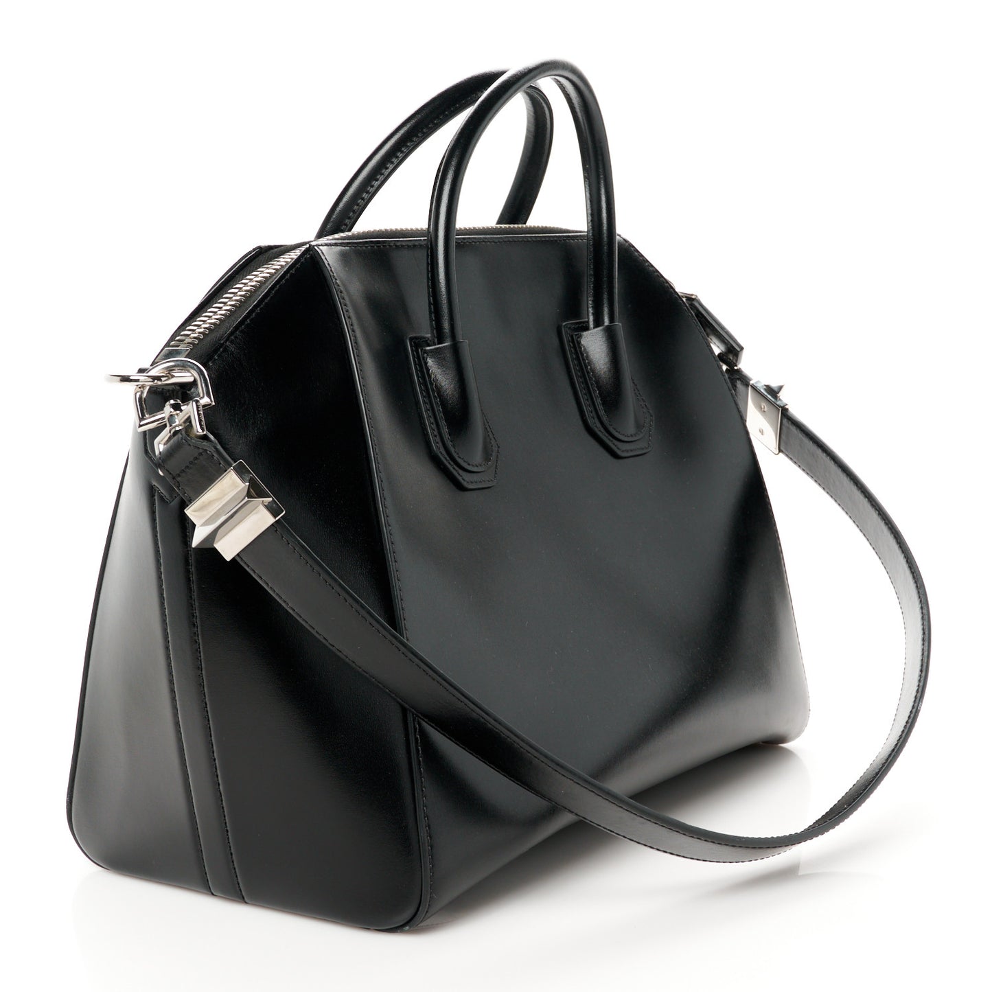 Shiny Lord Calfskin Medium Antigona Black