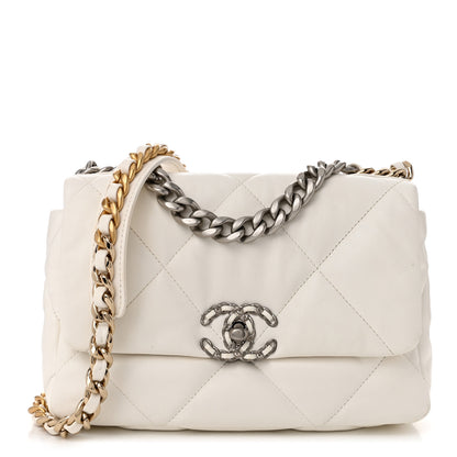 Chanel Lambskin Quilted Medium Chanel 19 Flap White 1 of 11