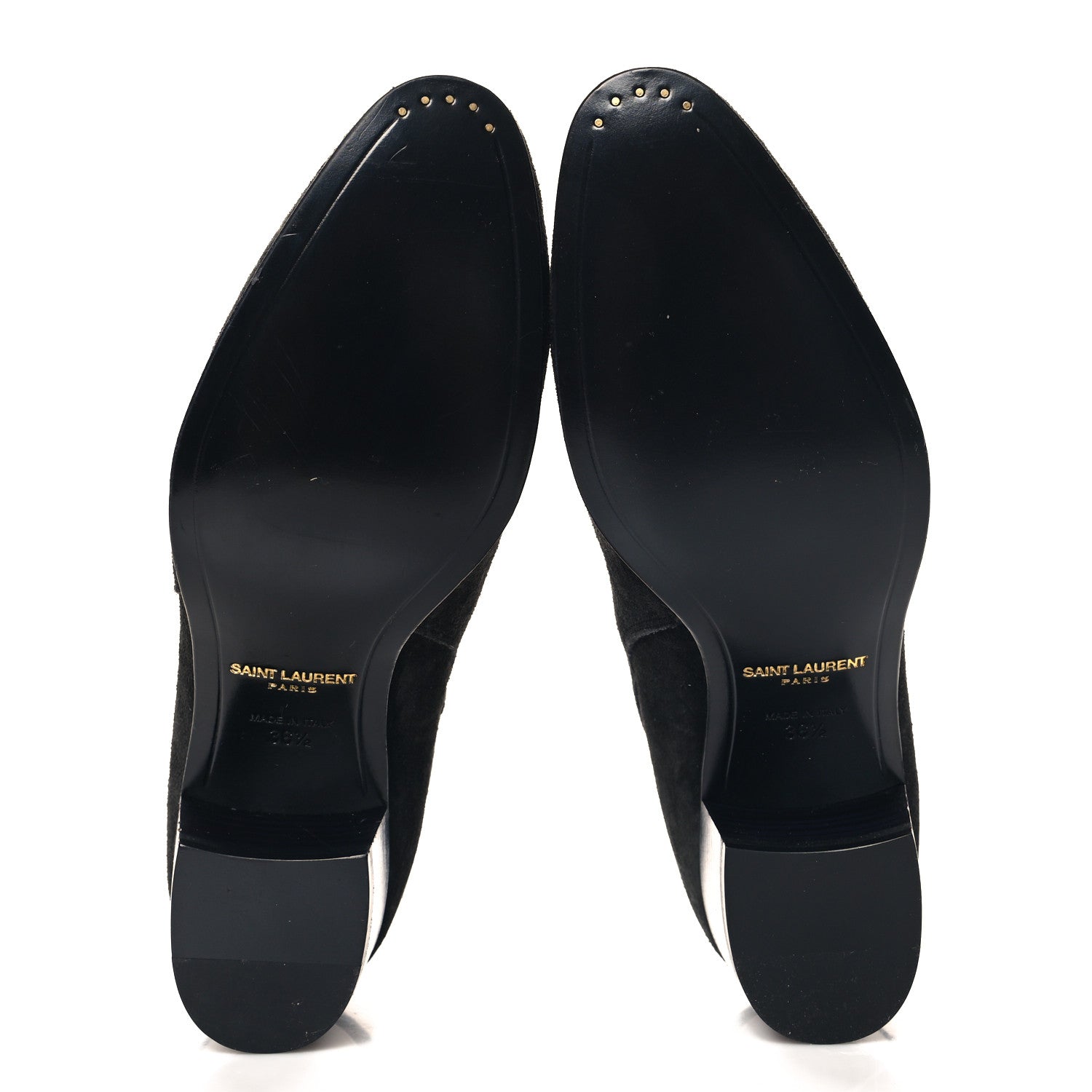Saint Laurent Suede Calfskin Jodhpur Ankle Boots 36.5 Black 6 of 9