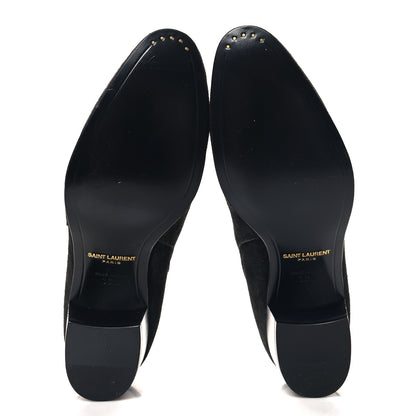 Saint Laurent Suede Calfskin Jodhpur Ankle Boots 36.5 Black 6 of 9