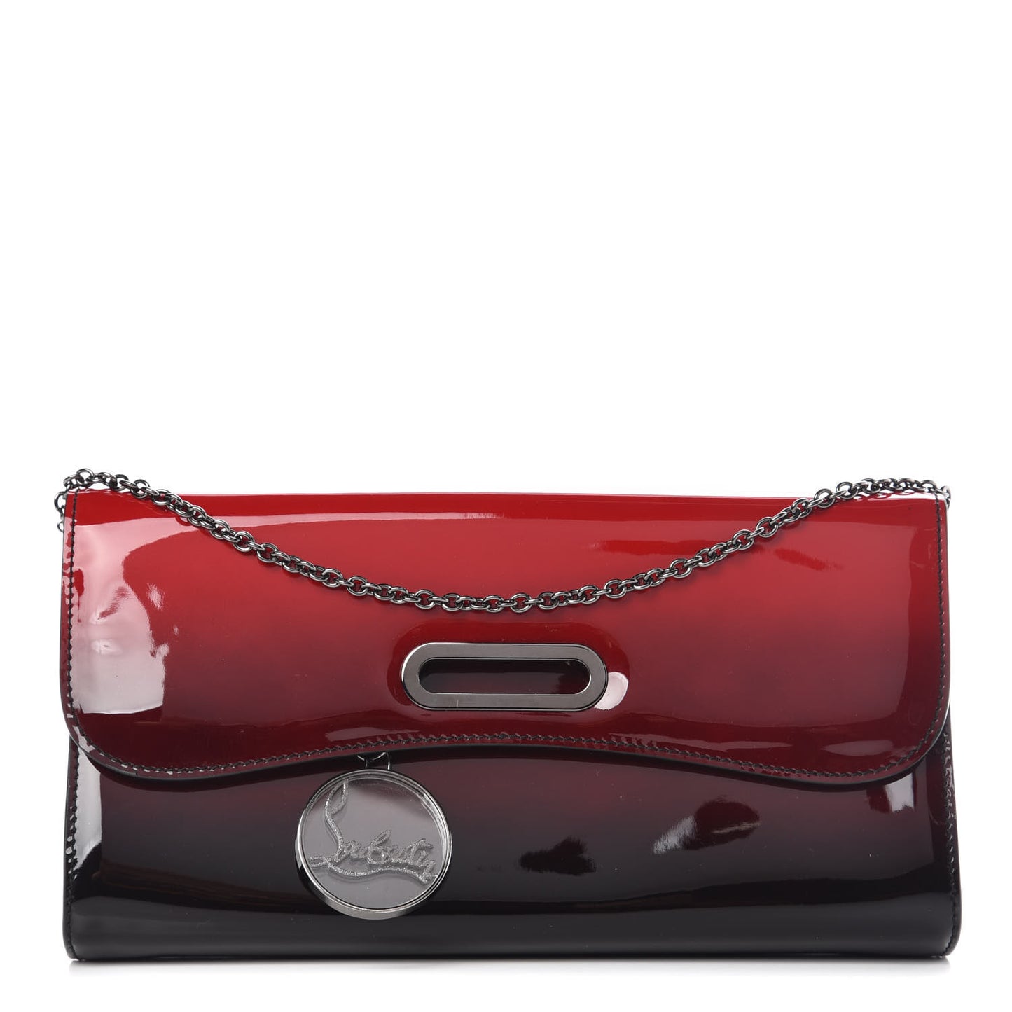 Patent Riviera Clutch Black Red