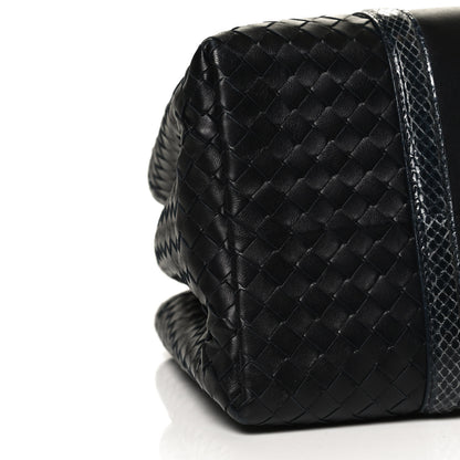 Bottega Veneta Nappa Intrecciato Snakeskin Small Flow Wave Tote Black 10 of 12