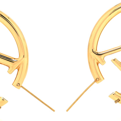 Louis Vuitton Metal Louise Hoop Earrings Gold 3 of 4