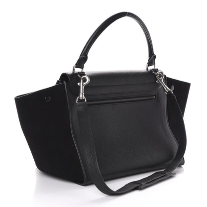 Celine Drummed Calfskin Suede Medium Trapeze Black 4 of 10