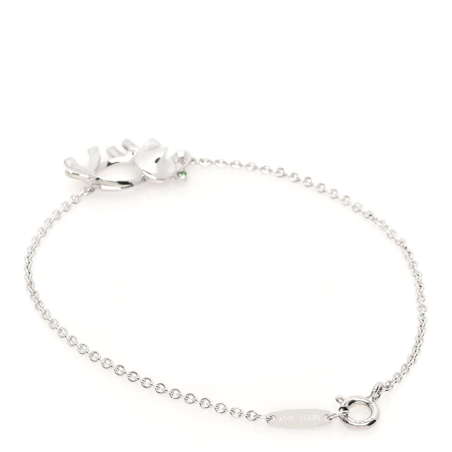 Sterling Silver Tsavorite Save the Wild Elephant Bracelet