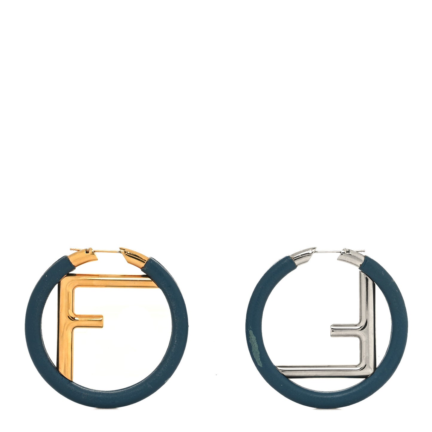 Nappa F is Fendi Hoop Earrings Blue