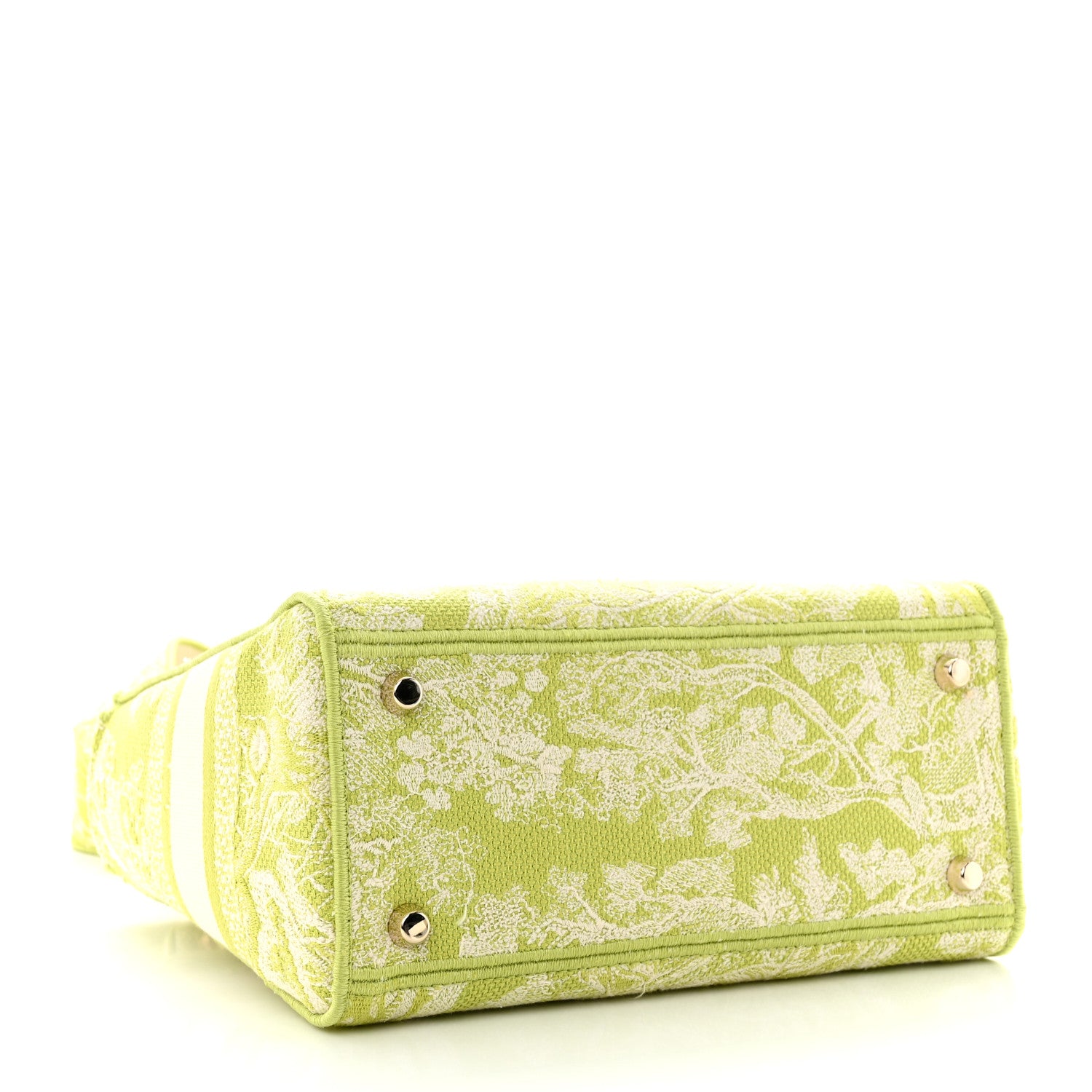 Christian Dior Canvas Toile De Jouy Reverse Embroidered Medium Lady D-Lite Green 4 of 11