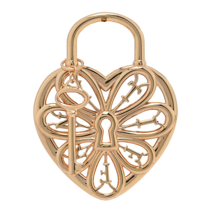 Tiffany 18K Rose Gold Filigree Heart Key Pendant 1 of 3