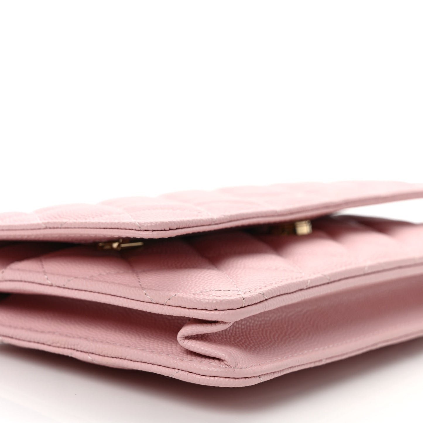 Caviar Quilted Wallet on Chain WOC Light Pink