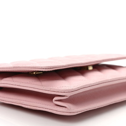 Chanel Caviar Quilted Wallet on Chain WOC Light Pink 8 of 10