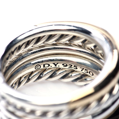 David Yurman Sterling Silver 18K Yellow Gold Wide Pure Form Ring 54 7 6 of 6