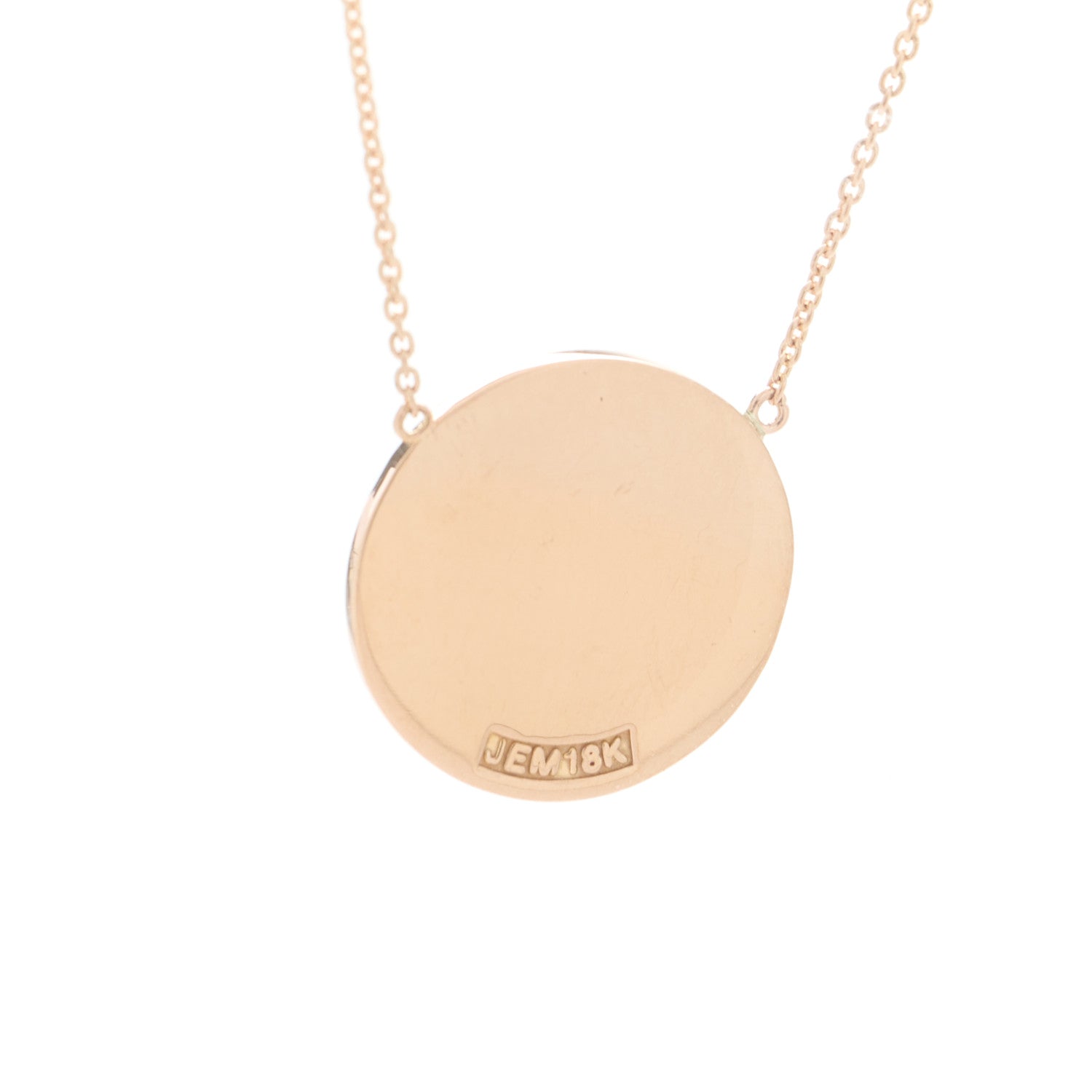 Jennifer Meyer 18K Rose Gold Diamond Letter A Disc Necklace 4 of 5