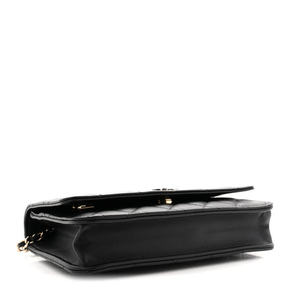 Chanel Lambskin Quilted Enamel CC Wallet On Chain WOC Black 4 of 11