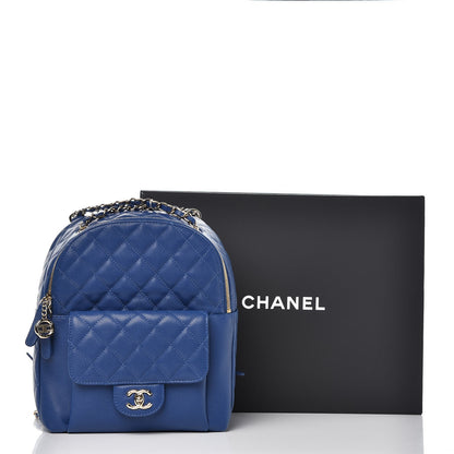 Chanel Caviar Quilted Large CC Day Backpack Blue 13 of 13