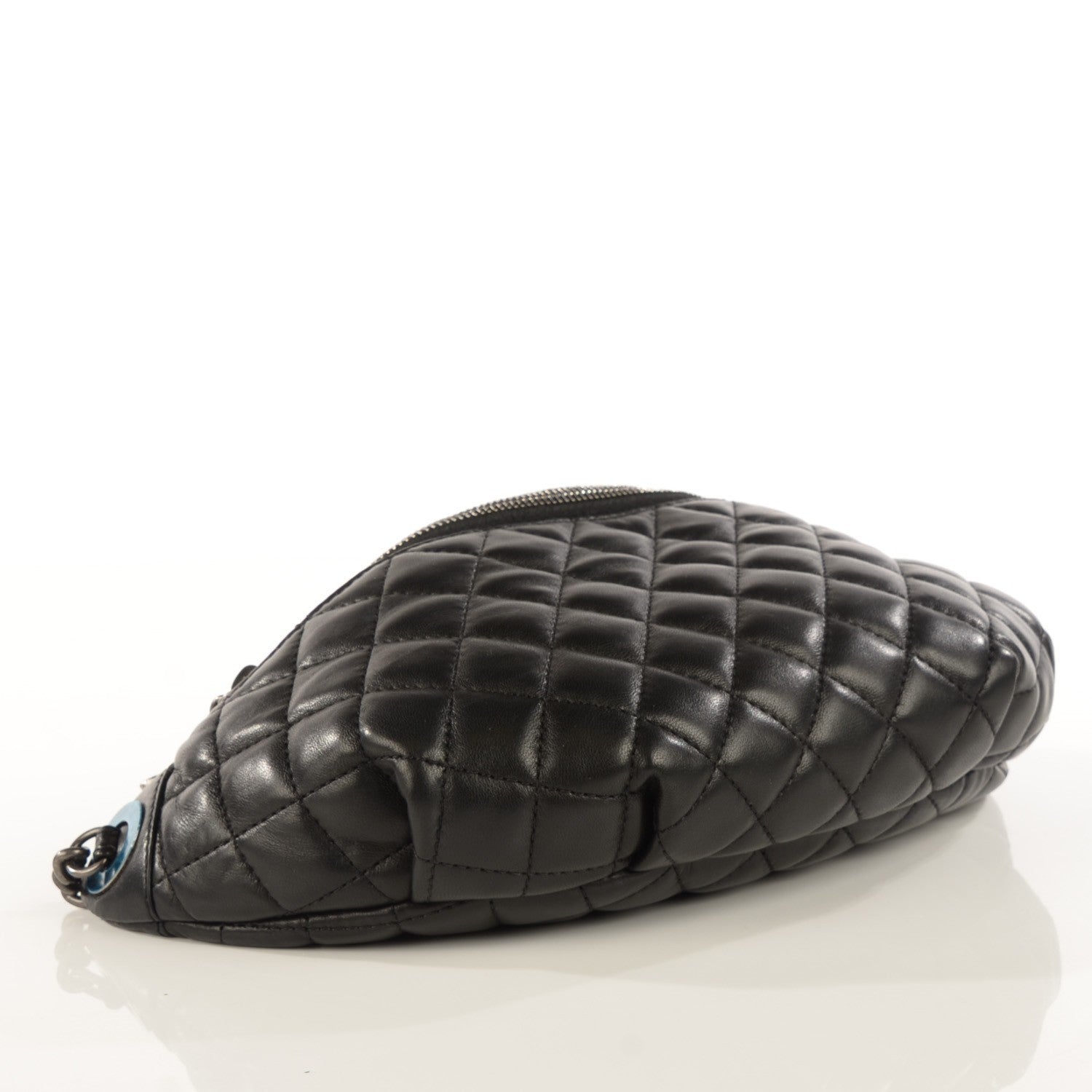 Chanel Lambskin Quilted Banane Waist Bag Fanny Pack Black 5 of 8