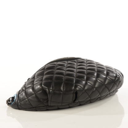 Chanel Lambskin Quilted Banane Waist Bag Fanny Pack Black 5 of 8