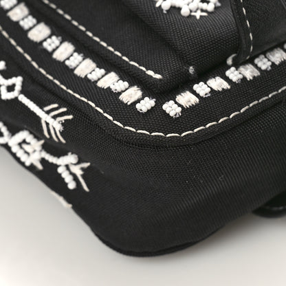 Valentino Garavani Canvas Embellished Rockstud Convertible Bag Black White 7 of 8