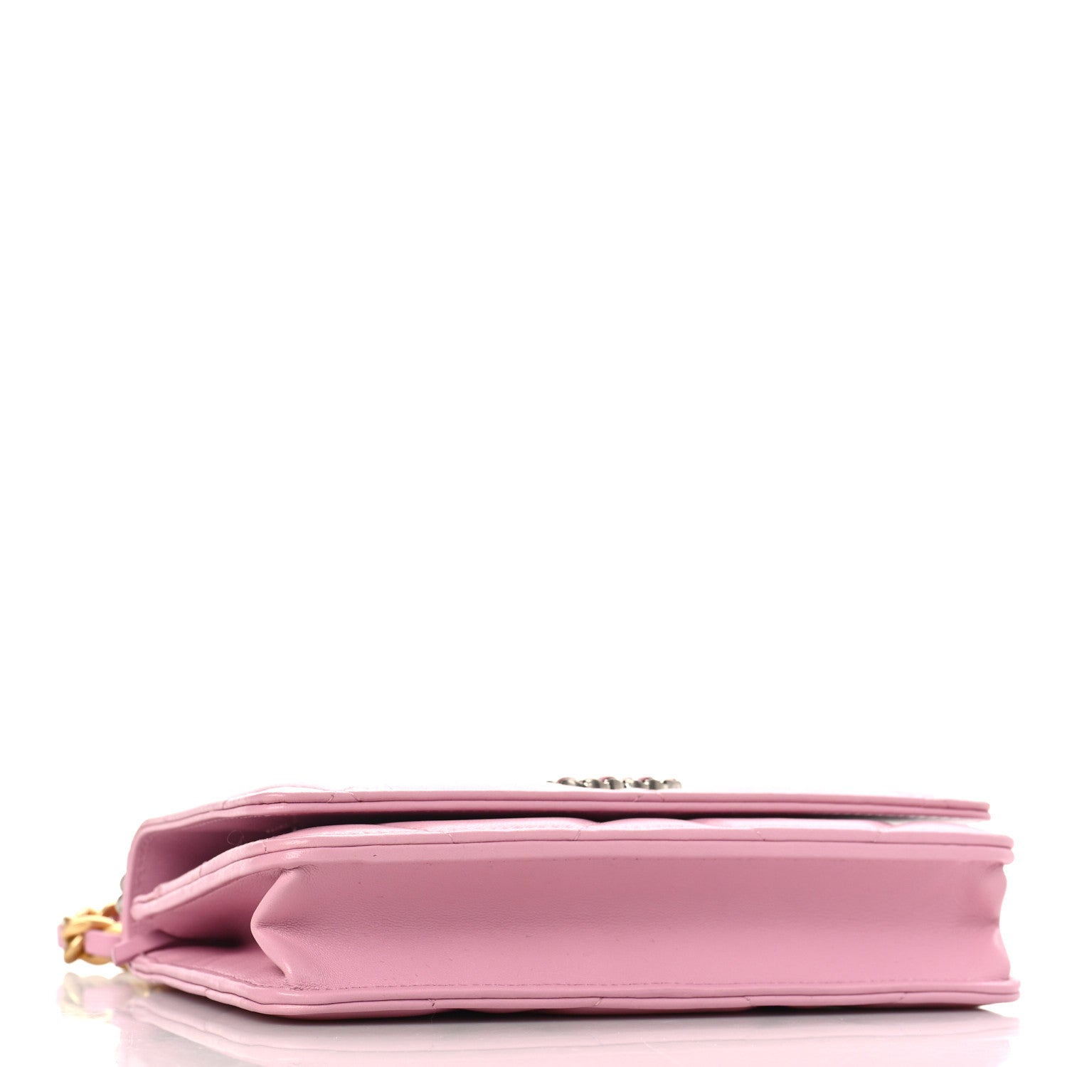 Chanel Lambskin Quilted Chanel 19 Wallet On Chain WOC Dark Pink 4 of 11