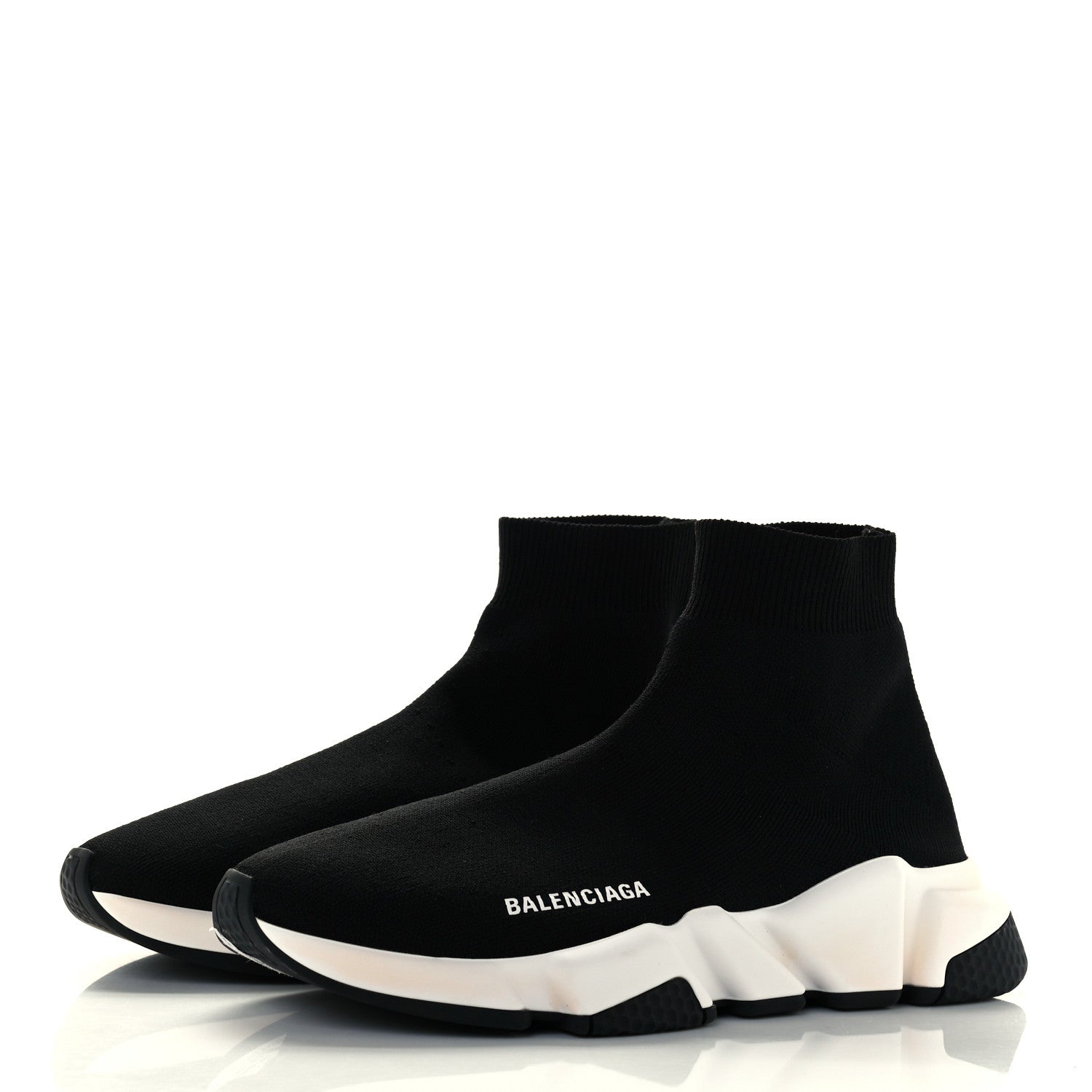 Balenciaga Neoprene Knit Womens Speed Sneakers 39 Black White 2 of 11