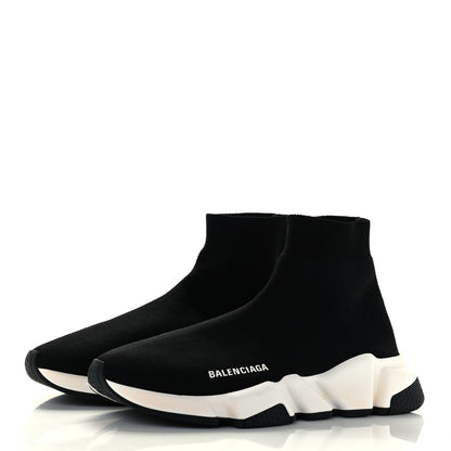 Balenciaga Neoprene Knit Womens Speed Sneakers 39 Black White 2 of 11