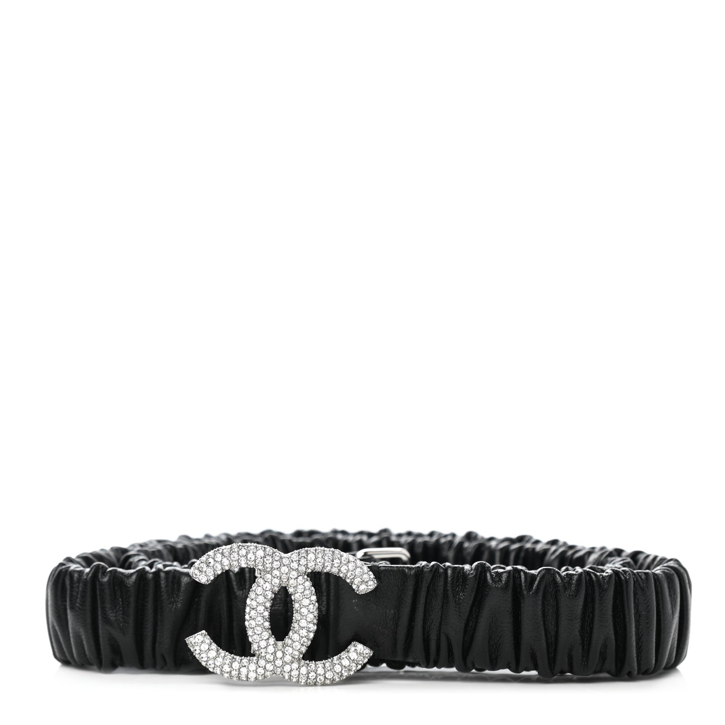 Calfskin Crystal CC Belt 80 Black