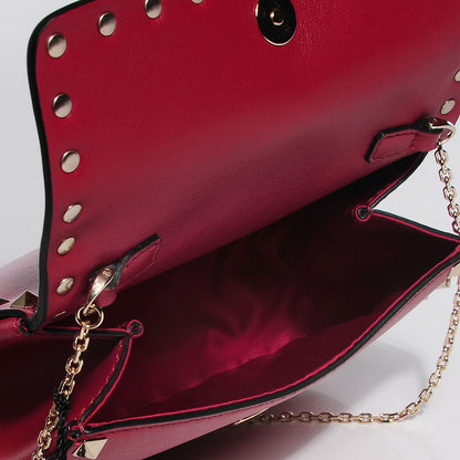 Valentino Garavani Vitello Mini Rockstud Crossbody Saddle Bag Scarlet 6 of 9