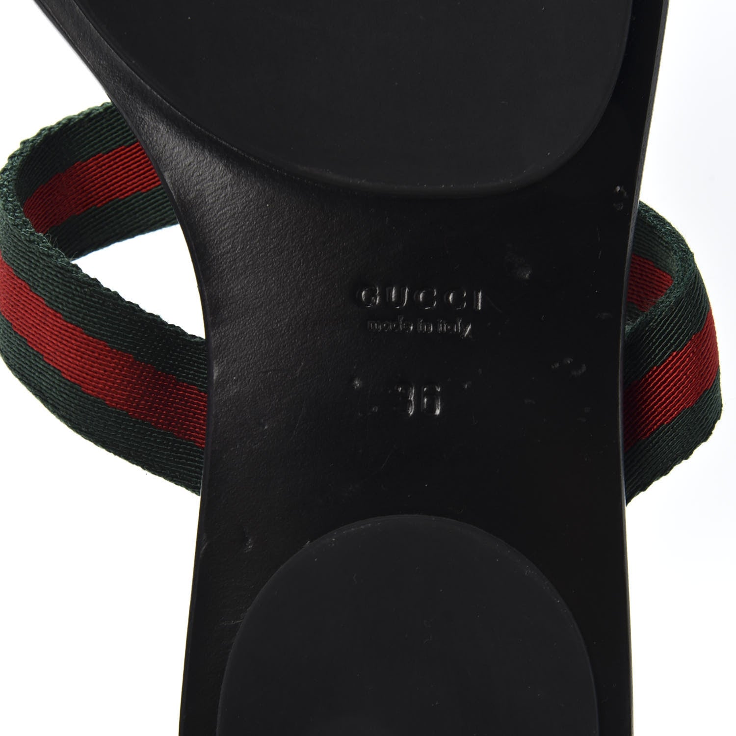 Gucci Nylon Guccissima Web Womens Thong Sandals 36 Green Red Black 8 of 8