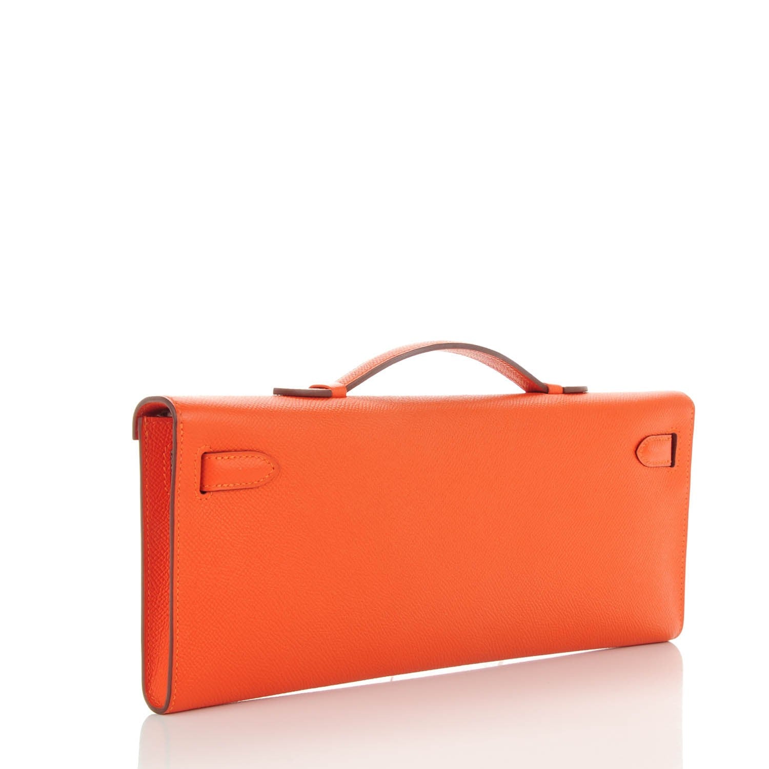 Hermes Epsom Kelly Cut Clutch Pochette Feu 3 of 13