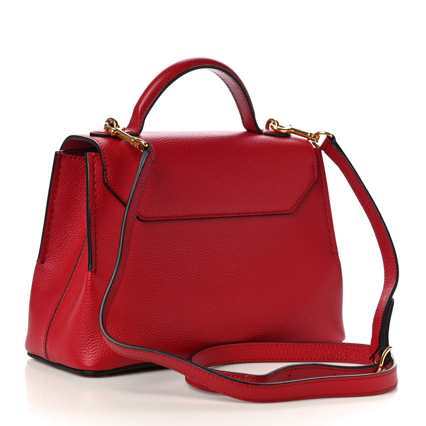 Small Classic Grain Calfskin Mini Seaton Scarlet