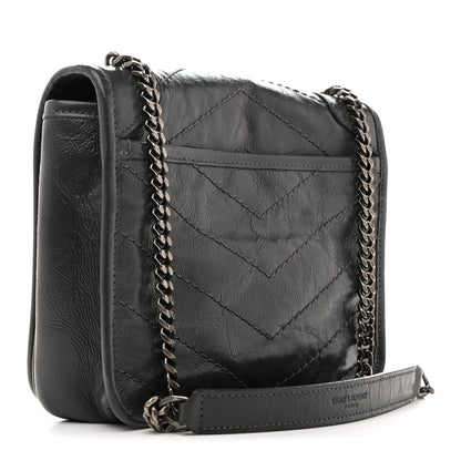 Saint Laurent Crinkled Calfskin Matelasse Monogram Niki Chain Wallet Storm 3 of 10