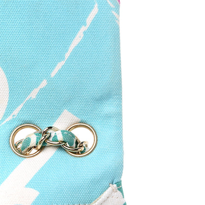 Chanel Canvas Small Printed Eiffel Tower Flap Bag Blue 11 of 13