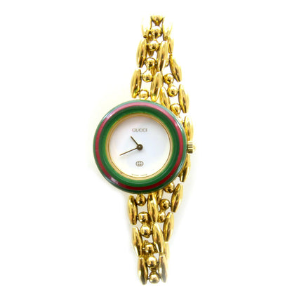 Gucci Stainless Steel 26mm Rice Link Interchangeable Bezel Quartz Watch 1 of 7
