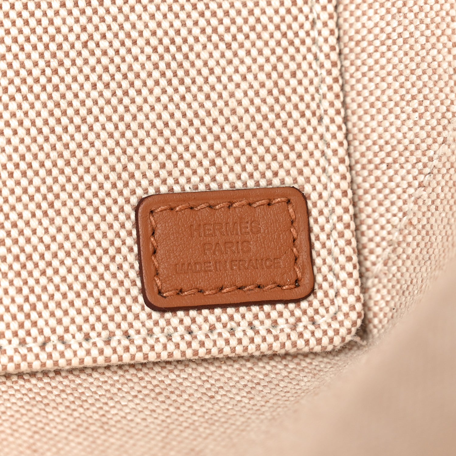 Hermes H Plume Canvas Swift Printed Fantaisie d'Etriers Steeple 28 Bag Fauve Ecru Beige Gold 5 of 9