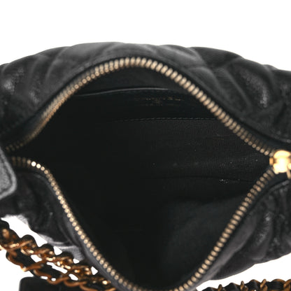 Chanel Shiny Caviar Quilted Bow Pouch Hobo Black 5 of 10