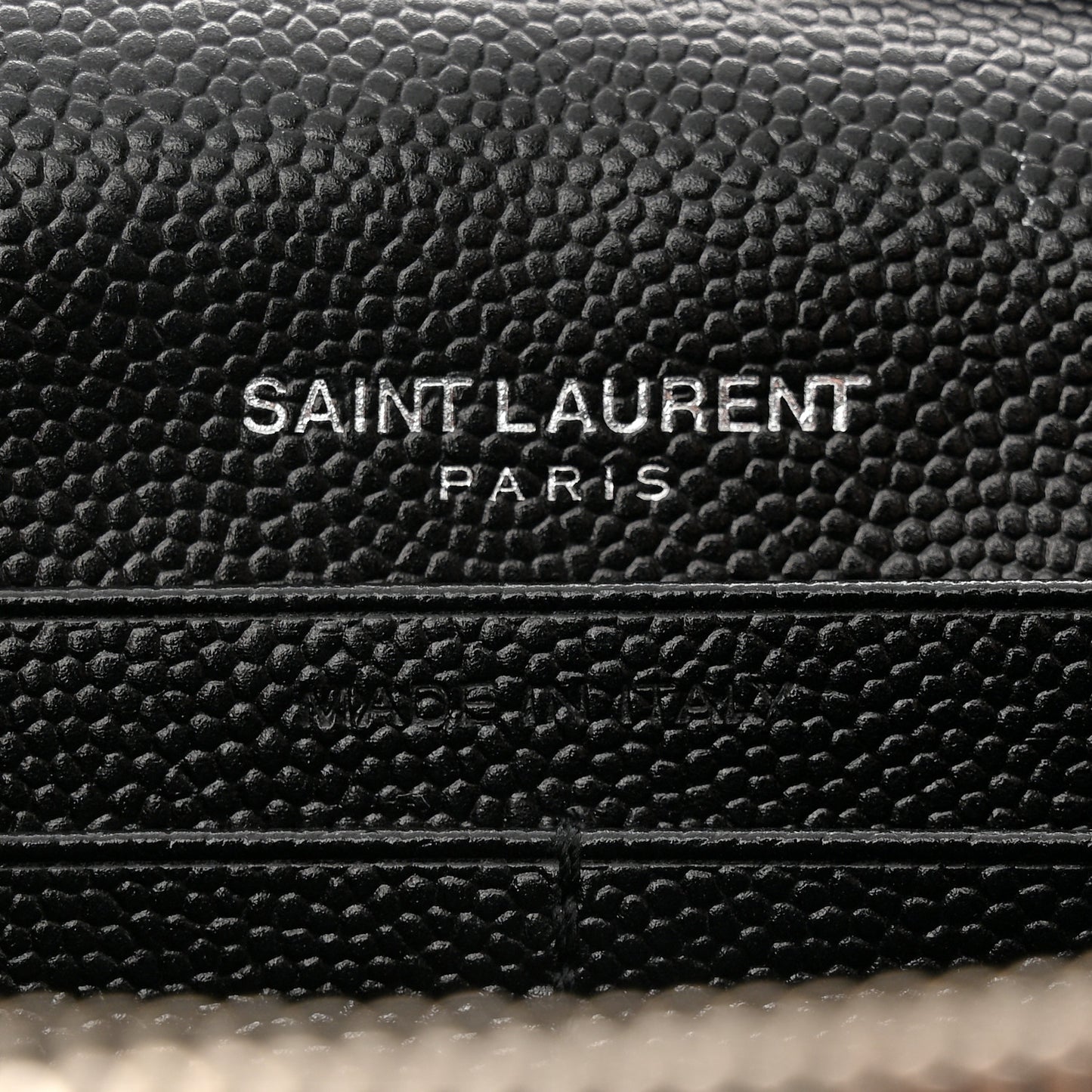Grain De Poudre Matelasse Chevron Monogram Chain Wallet Black