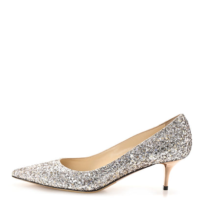 Jimmy Choo Coarse Glitter Degrade Romy 60 Pumps 37 Champagne 1 of 8