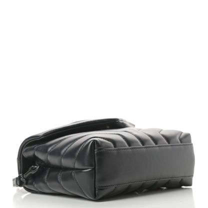 Saint Laurent Calfskin Y Quilted Monogram Toy Loulou Crossbody Bag Black 4 of 11